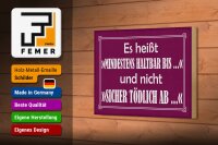 Holzschild Spruch 12x18 cm mindestens haltbar bis nicht sicherlich tödlich ab