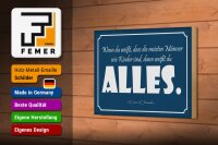 Holzschild Zitat 12x18 cm Männer wie Kinder sind, dann weißt du Alles Deko