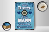Holzschild Spruch 12x18cm ich liebe Darts aber mein Mann