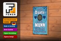 Holzschild Spruch 12x18cm ich liebe Darts aber mein Mann