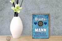 Holzschild Spruch 12x18cm ich liebe Darts aber mein Mann