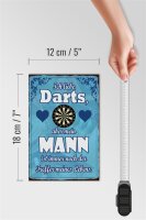 Holzschild Spruch 12x18cm ich liebe Darts aber mein Mann