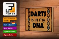 Holzschild Spruch 18x12 cm Darts is in my DNA Dekoration