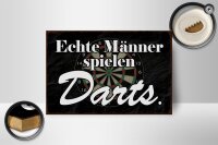 Holzschild Spruch 18x12cm echte Männer spielen Darts