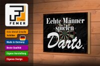 Holzschild Spruch 18x12cm echte Männer spielen Darts