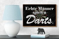 Holzschild Spruch 18x12cm echte Männer spielen Darts