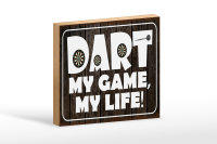 Holzschild Spruch 18x12cm DART my Game my life