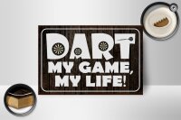 Holzschild Spruch 18x12cm DART my Game my life