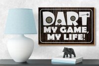 Holzschild Spruch 18x12cm DART my Game my life