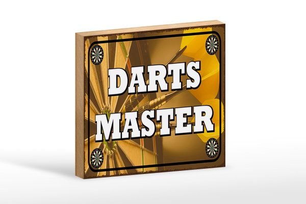 Holzschild Spruch 18x12cm Darts Master Schild deko