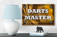 Holzschild Spruch 18x12cm Darts Master Schild deko