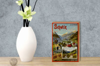 Holzschild Reise 12x18 cm J.S.Bahn Schweiz Rhone Thal Nostalgie Deko Schild