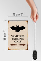 Holzschild Spruch 12x18cm Vampires Parking only all others