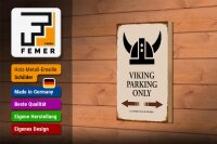 Holzschild Spruch 12x18cm Viking Parking only all others
