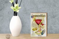 Holzschild Rezept 12x18cm Cosmopolitan Cocktail Recipe