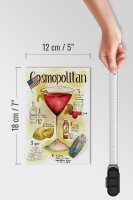 Holzschild Rezept 12x18cm Cosmopolitan Cocktail Recipe