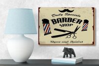 Holzschild Spruch 12x18cm Barbershop shave and haircut