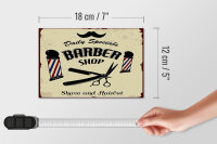 Holzschild Spruch 12x18cm Barbershop shave and haircut