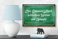Holzschild Spruch 18x12cm campers Fluch schlechtes Wetter