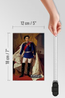 Holzschild Portrait 12x18 cm Ludwig II König 1845 Bayern Dekoration