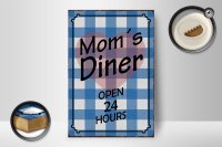 Holzschild Spruch 12x18cm Mom´s Diner open 24 hours Herz
