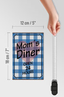 Holzschild Spruch 12x18cm Mom´s Diner open 24 hours Herz