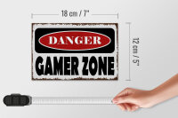 Holzschild Spruch 18x12cm danger Gamer Zone
