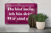 Blechschild Spruch 20x30 cm Du bist mein, ich bin dein. Wir sind uns Deko Schild