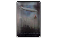 Blechschild Reise 20x30 cm nach Nord Amerika Deutsche...