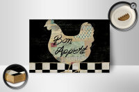 Holzschild Spruch 18x12cm Huhn Hühner Bon Appetit