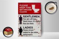 Holzschild Spruch 12x18cm Gentlemen Ladies WC Toilette