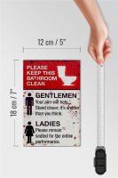 Holzschild Spruch 12x18cm Gentlemen Ladies WC Toilette