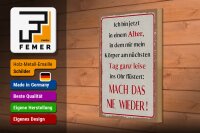 Holzschild Spruch 20x30 cm Körper Mach das nie wieder Deko Schild
