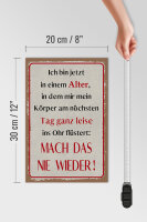 Holzschild Spruch 20x30 cm Körper Mach das nie wieder Deko Schild