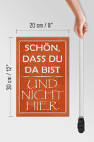 Holzschild Spruch 20x30 cm Schön, dass du da bist und nicht hier Deko Schild