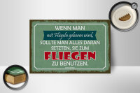 Holzschild Zitat 20x30 cm Wenn man mit Flügeln...