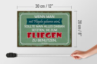 Holzschild Zitat 20x30 cm Wenn man mit Flügeln geboren wird Deko Schild