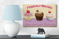 Holzschild Spruch 18x12cm baked your favourite cupcakes