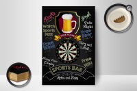 Holzschild Spruch 12x18 cm sports bar Darts relax and enjoy