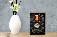 Holzschild Spruch 12x18 cm sports bar Darts relax and enjoy