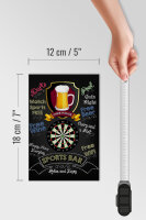 Holzschild Spruch 12x18 cm sports bar Darts relax and enjoy