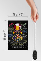 Holzschild Spruch 12x18cm sports bar Billard relax and enjoy