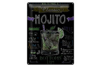 Blechschild Cocktail 30x40 cm Classic Mojito Rezept...