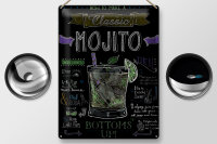 Blechschild Cocktail 30x40 cm Classic Mojito Rezept Tafeloptik Deko Schild