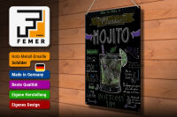 Blechschild Cocktail 30x40 cm Classic Mojito Rezept Tafeloptik Deko Schild