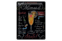 Blechschild Cocktail 30x40 cm Enjoy Mimosa Rezept Tafeloptik Deko Schild