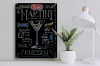Blechschild Cocktail 30x40 cm Classic Martini Rezept Tafeloptik Deko Schild
