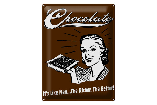 Blechschild Retro 30x40 cm Chocolate Its like men Deko Schild