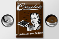 Blechschild Retro 30x40 cm Chocolate Its like men Deko Schild