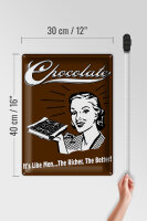 Blechschild Retro 30x40 cm Chocolate Its like men Deko Schild